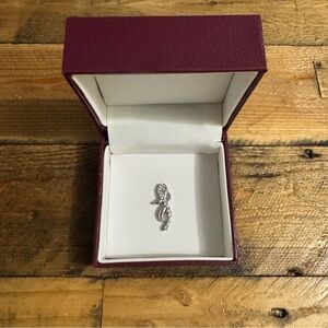 Sterling Silver White Sapphire Double Loop Necklace Pendant